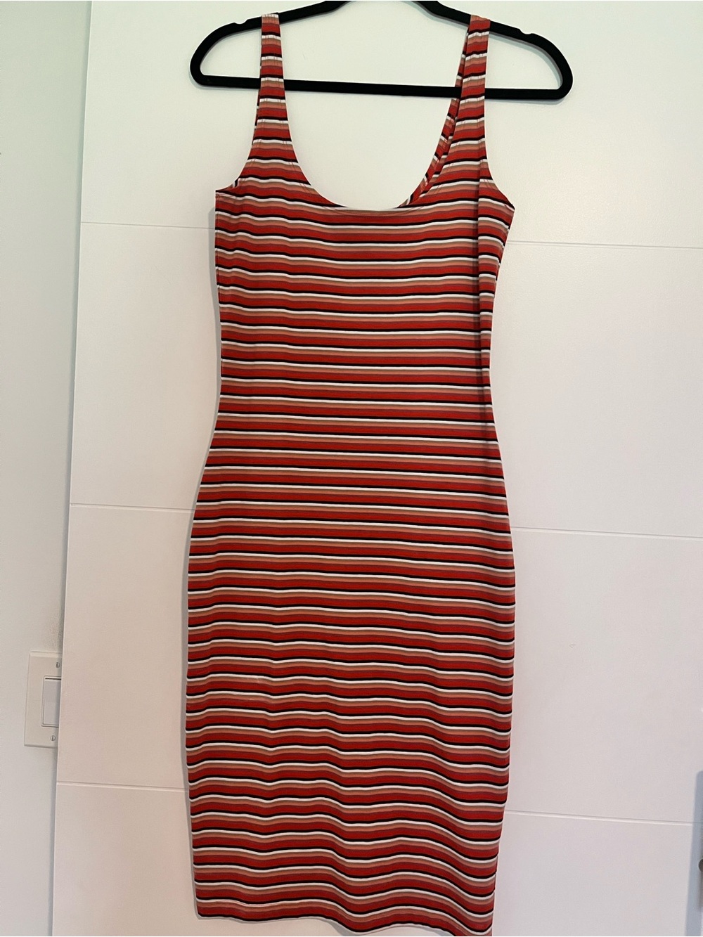 Cotton On Red and White Striped Tank Midi Dress